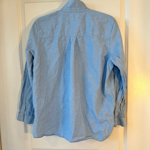 Whistles Denim Chambray Patch Chest Pockets Long Sleeve Lightweight Shirt, M/L - Picture 5 of 8